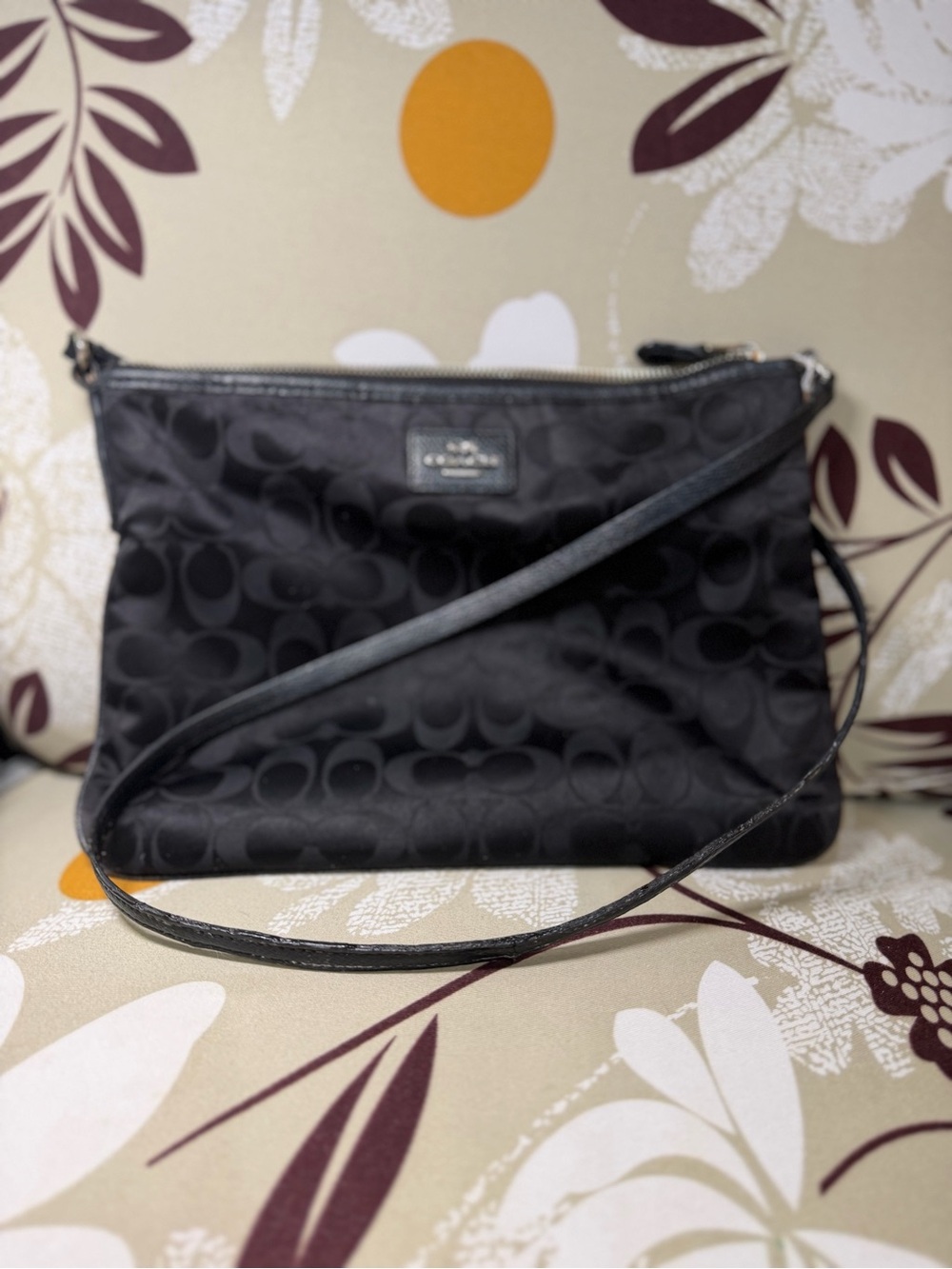 Coach Black Signature Crossbody Pouch